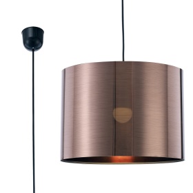 D0259  Dako 35cm Acrylic Pendant 1 Light Bronze Black